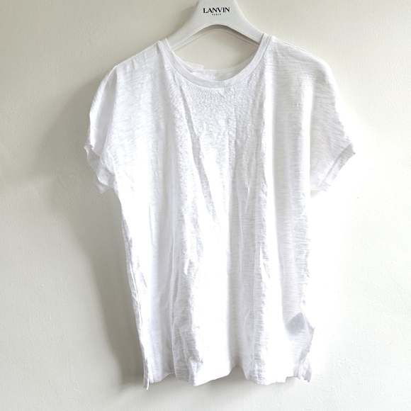 New Madewell Dolman-Sleeve Crewneck Slub Short Sleeve Eyelet White Tee NWT XS - Picture 6 of 9